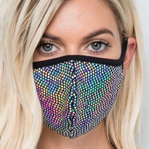 Silver Sequin Mask
